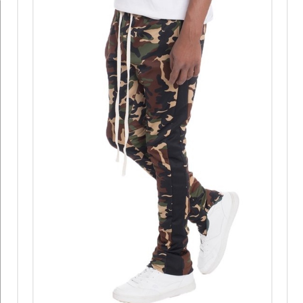 Camo Black Stripe Mens Joggers Jogging Pants